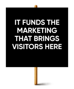 Sign: It funds the marketing that brings visitors here